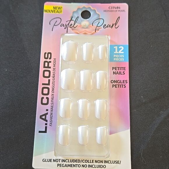 12pc Iridescent Glossy Press-on Nails New Mother Of Pearl Color Womens Ladies - Picture 2 of 12